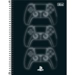 caderno-espiral-capa-dura-universitario-10-materias-playstation-160-folhas-capa-preta-controles-img-158189